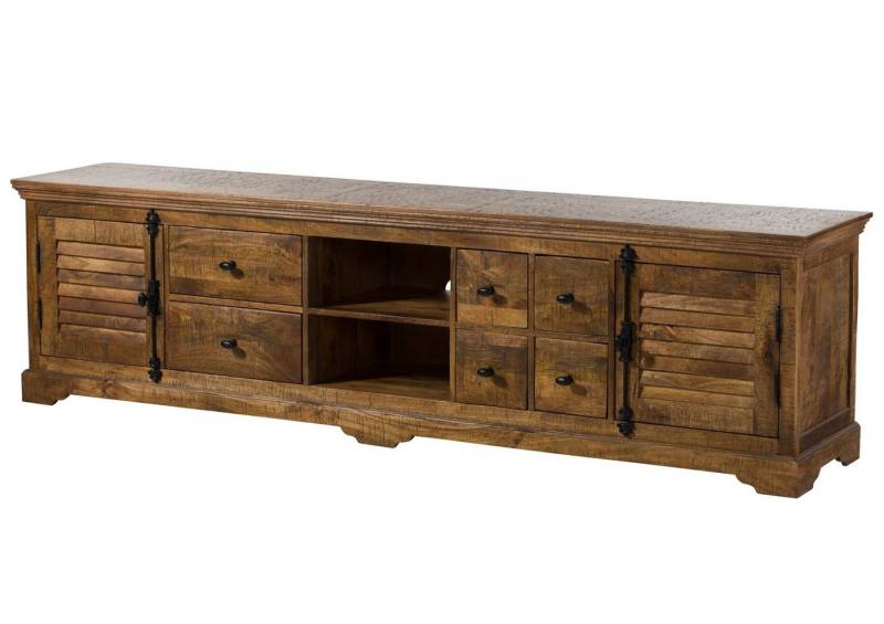 Massivmoebel24 TV-Board (TV-Board Mango 220x45x60 dunkelbraun geölt RODEZ #150) von Massivmoebel24