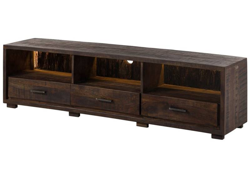 Massivmoebel24 TV-Board (Akazie 175x40x47 dunkelbraun lackiert BARK #217) von Massivmoebel24
