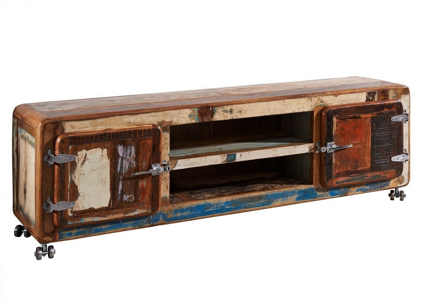 Massivmoebel24 TV-Board (TV-Board Altholz 180x45x53 mehrfarbig lackiert FREEZY #32) von Massivmoebel24