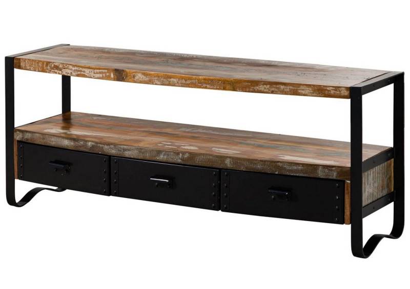 Massivmoebel24 TV-Board (Massivholz), TV-Board Altholz 145x43x60 mehrfarbig lackiert INDUSTRIAL #05 von Massivmoebel24
