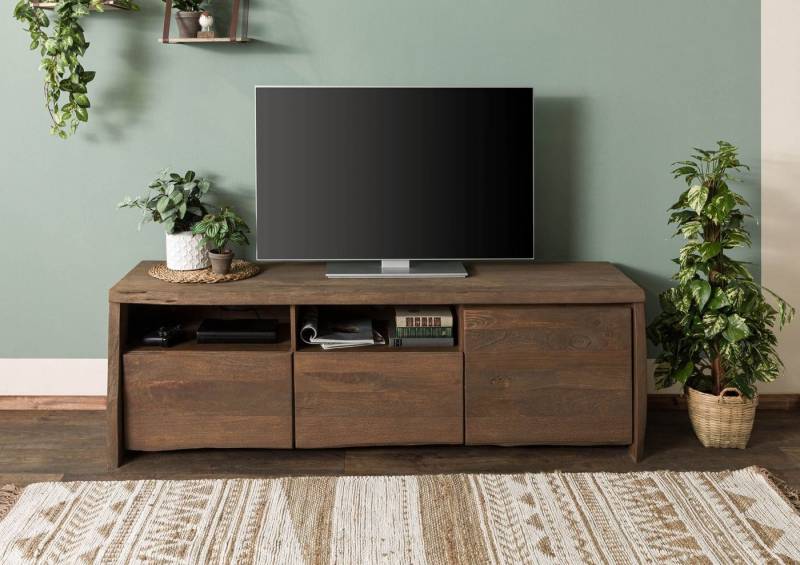 Massivmoebel24 TV-Board Mango 178x48x58 braun geölt / sandgestrahlt PURE MANGO #123 von Massivmoebel24