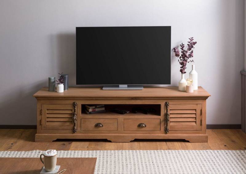 Massivmoebel24 TV-Board Mango 200x45x55 beige geölt TOULOUSE #10 von Massivmoebel24