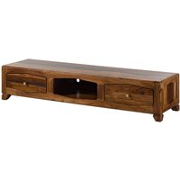 Massivmoebel24 - TV-Board Sheesham 160x43x33 dunkelbraun lackiert ancona 212 von Massivmoebel24