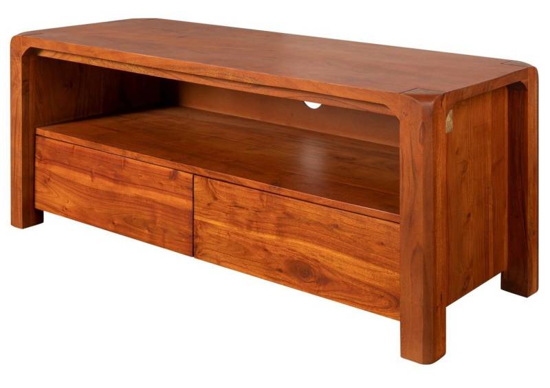 Massivmoebel24 TV-Board (TV-Board Akazie 125x45x50 honig lackiert BUENO #3002) von Massivmoebel24