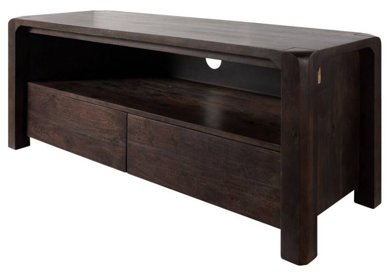 Massivmoebel24 TV-Board (TV-Board Akazie 125x45x50 tabak lackiert BUENO #4002) von Massivmoebel24