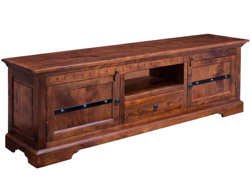 Massivmoebel24 TV-Board (TV-Board Akazie 170x40x55 nougat lackiert OXFORD #324) von Massivmoebel24