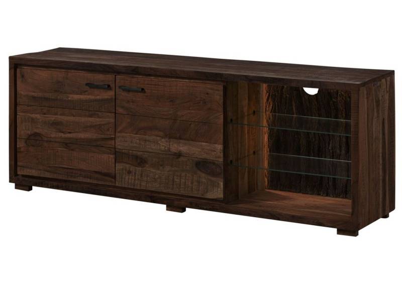 Massivmoebel24 TV-Board (TV-Board Akazie 175x40x63 dunkelbraun lackiert BARK #212) von Massivmoebel24