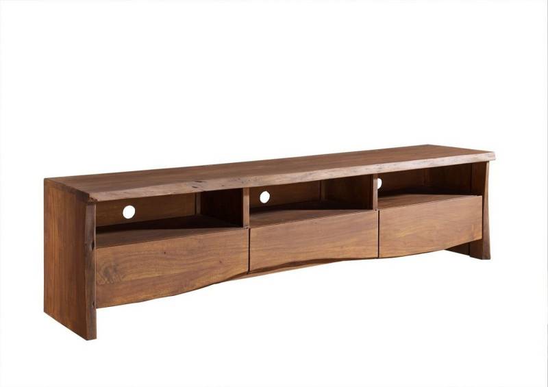 Massivmoebel24 TV-Board (TV-Board Akazie 191x45x50 braun lackiert PURE ACACIA #209) von Massivmoebel24