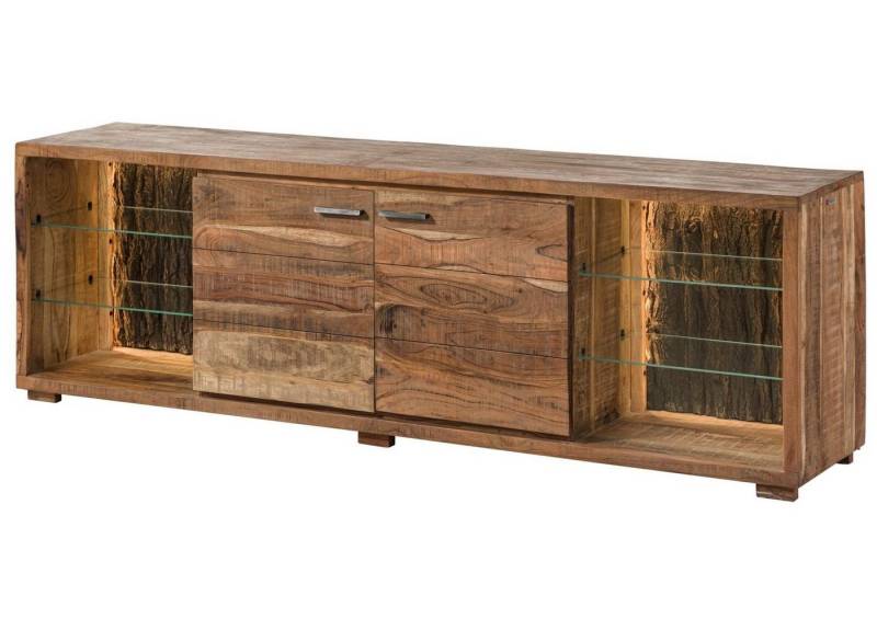 Massivmoebel24 TV-Board (Massivholz), TV-Board Akazie 200x40x63 natur lackiert BARK #113 von Massivmoebel24