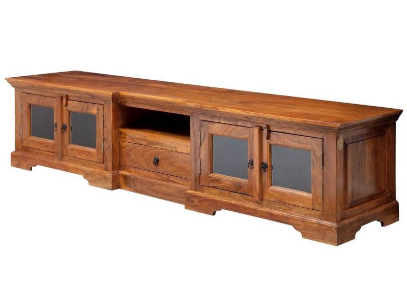 Massivmoebel24 TV-Board (TV-Board Akazie 210x50x50 honig lackiert OXFORD #0339) von Massivmoebel24
