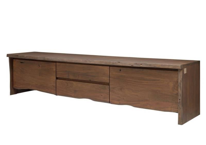 Massivmoebel24 TV-Board (TV-Board Akazie 220x45x50 braun lackiert PURE ACACIA #804) von Massivmoebel24