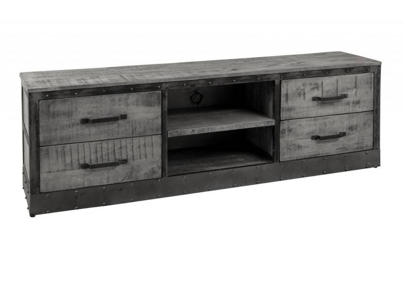 Massivmoebel24 TV-Board (TV-Board Mango 180x40x60 grau lackiert HEAVY INDUSTRY #139) von Massivmoebel24