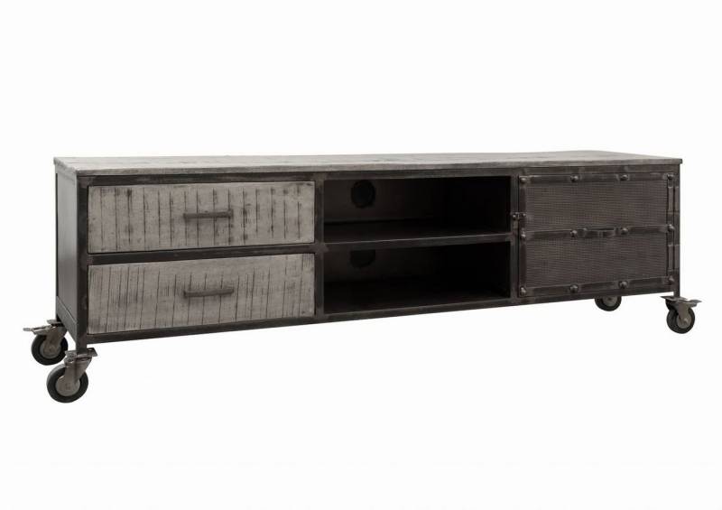 Massivmoebel24 TV-Board (TV-Board Mango 190x40x60 grau lackiert HEAVY INDUSTRY #131) von Massivmoebel24