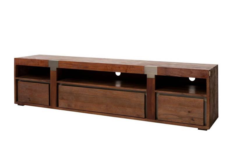 Massivmoebel24 TV-Board (TV-Board Mango 220x48x55 braun lackiert Amsterdam #26) von Massivmoebel24