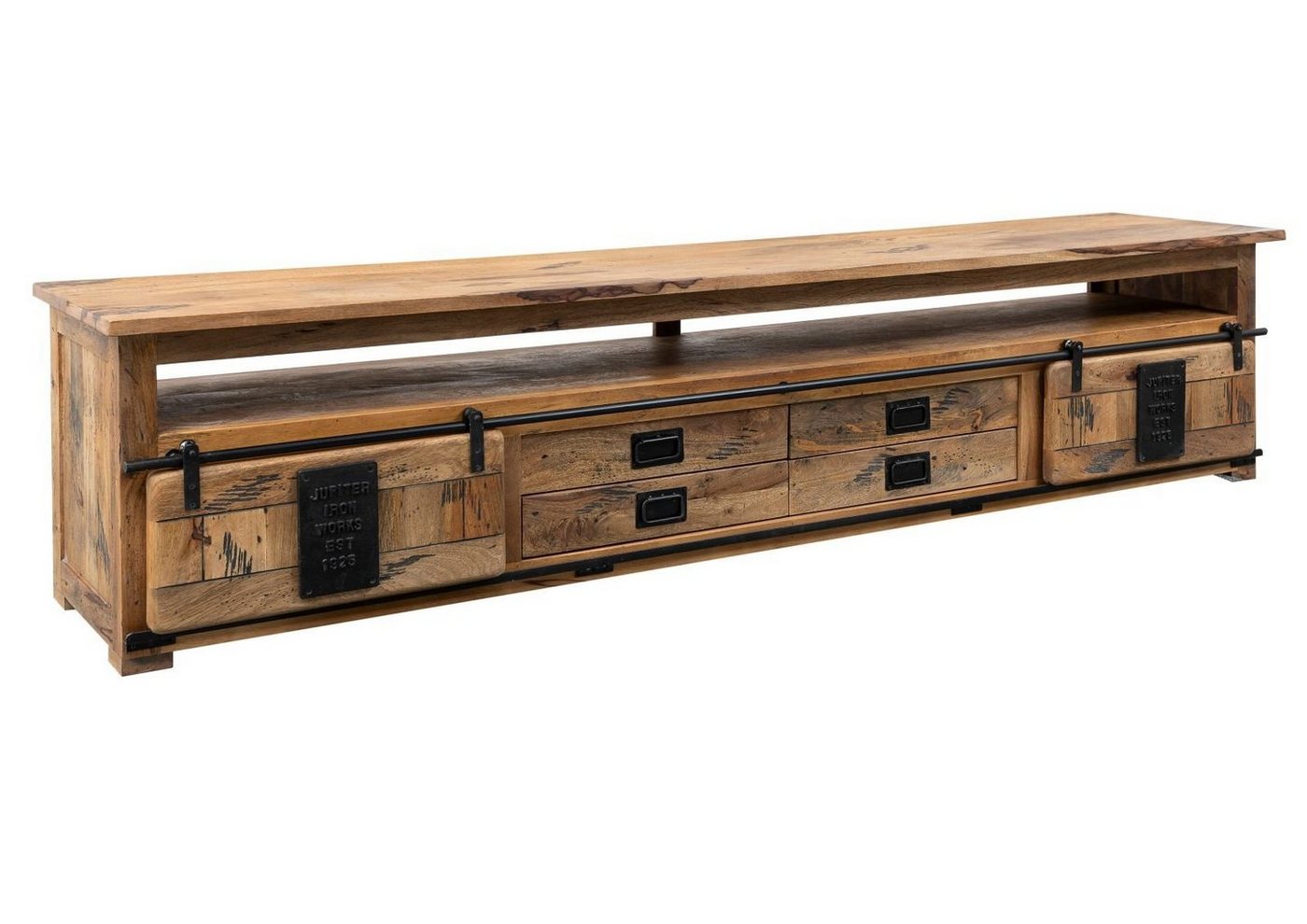 Massivmoebel24 TV-Board (TV-Board Mango 260x50x60 natur lackiert RAILWAY #155) Massivmoebel24 TV-Board (TV-Board Mango 260x50x60 natur lackiert RAILWAY #155) von Massivmoebel24