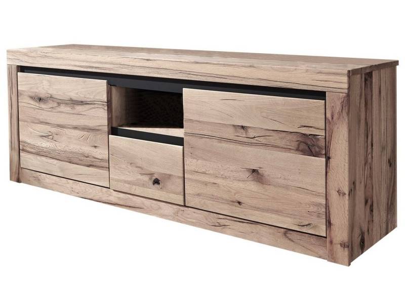 Massivmoebel24 TV-Board (TV-Board Wild-/Zerreiche 155x45x60 bianco geölt MONTREUX #226) von Massivmoebel24