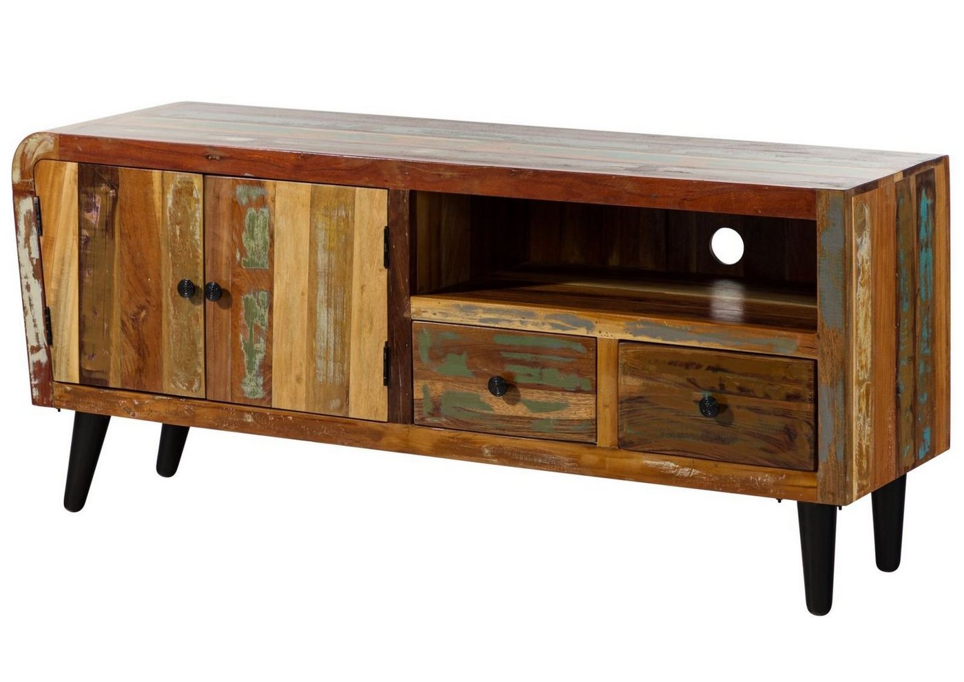 Massivmoebel24 TV-Board (Massivholz), TV-Board Altholz 160x45x70 mehrfarbig lackiert SIXTIES #116 Massivmoebel24 TV-Board (Massivholz), TV-Board Altholz 160x45x70 mehrfarbig lackiert SIXTIES #116 von Massivmoebel24