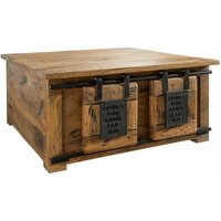 Truhe Mango 90x90x45 natur lackiert railway 164 von Massivmoebel24