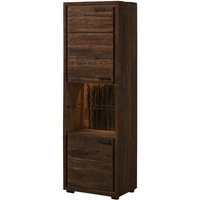 Vitrine Akazie 58x40x180 dunkelbraun lackiert bark 202 von Massivmoebel24