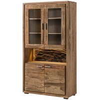 Vitrine Akazie 98x40x180 natur lackiert bark 109 von Massivmoebel24