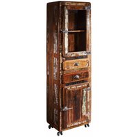 Massivmoebel24 - Vitrine Altholz 55x38x190 mehrfarbig lackiert freezy 41 von Massivmoebel24