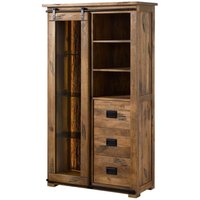Massivmoebel24 - Vitrine Mango / Altholz 100x45x175 natur lackiert railway lux 125 von Massivmoebel24