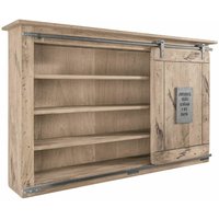 Massivmoebel24 - Wandregal Mango 130x25x80 whitewash lackiert railway 358 von Massivmoebel24
