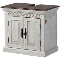 Massivmoebel24 - Waschbeckenunterschrank Mango / Akazie 66x41x60 weiß gewachst castle-antik 111 Massivmoebel24 - Waschbeckenunterschrank Mango / Akazie 66x41x60 weiß gewachst castle-antik 111 von Massivmoebel24