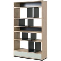 Regal Akazie 111x40x193 grau-weiß geölt chicago 11 von Massivmoebel24