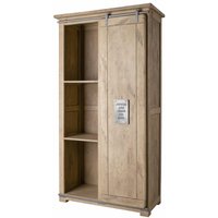 Massivmoebel24 - Schrank Mango 100x50x190 whitewash lackiert railway 315 - beige von Massivmoebel24