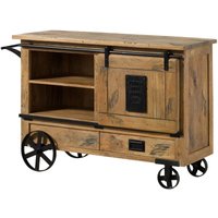 Serviertisch Mango 120x45x85 natur lackiert railway 197 von Massivmoebel24