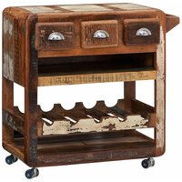 Serviertisch mit Rollen Altholz 78x48x85 mehrfarbig lackiert FREEZY 31 von Massivmoebel24