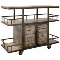 Servierwagen Mango117x46x94 braun lackiert HEAVY INDUSTRY 267 - braun von Massivmoebel24