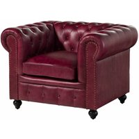 Sessel Echtleder 105x82x75 rot chesterfield 402 Sessel Echtleder 105x82x75 rot chesterfield 402 von Massivmoebel24
