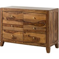 Sideboard Sheesham 110x45x80 braun lackiert ANCONA 120 - braun von Massivmoebel24