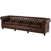 Sofa 4-Sitzer Echtleder 274x82x75 braun chesterfield 104 von Massivmoebel24