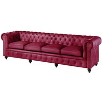 Sofa 4-Sitzer Echtleder 274x82x75 rot chesterfield 404 Sofa 4-Sitzer Echtleder 274x82x75 rot chesterfield 404 von Massivmoebel24