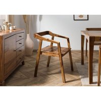 Stuhl 2er Set Sheesham 45x51x76 braun lackiert ANCONA 100 von Massivmoebel24