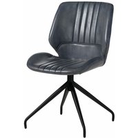 Stuhl Echtleder 51x61x84 blau iron label 511 von Massivmoebel24