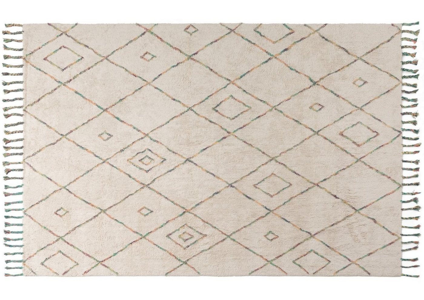 Teppich Teppich 150x80 beige/mehrfarbig KAFET, Massivmoebel24, Höhe: 2 mm von Massivmoebel24
