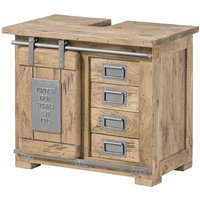 Massivmoebel24 - Waschbeckenunterschrank Mango 70x40x60 whitewash lackiert railway 382 von Massivmoebel24