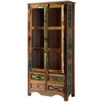 Vitrine Altholz 90x40x190 mehrfarbig lackiert nature of spirit 138 von Massivmoebel24