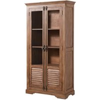 Vitrine Mango 97x45x190 beige geölt toulouse 01 von Massivmoebel24