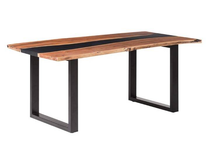 massivum Esstisch Black River Holztisch mit Epoxitharz (1-St), braun von Massivum