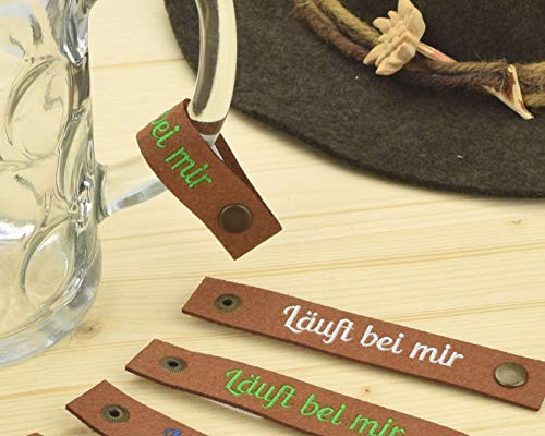 Henkelband 'Läuft bei Mir' Bestickt - Stickfarbe wählbar - 1 Stück - Oktoberfest Maß Maßkrugband von Maßkrugband.de