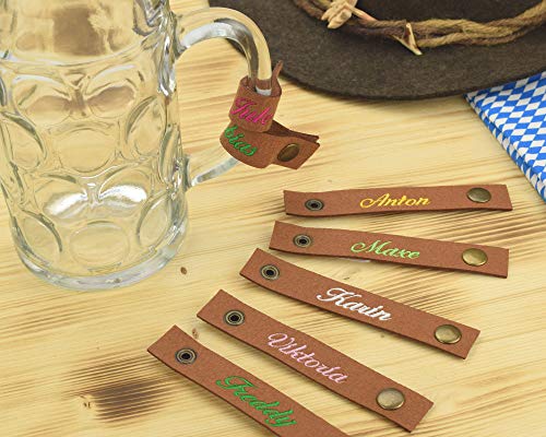 Henkelband 'Name' - Bestickungsfarbe wählbar - Maßkrugmarkierer, Bierkrugband Maßkrugband 1 Stück von Maßkrugband.de