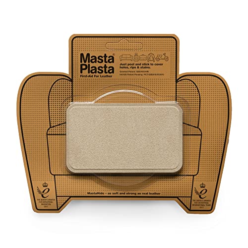 MastaPlasta Wildleder-Reparaturflicken selbstklebend, PREMIUM - Beige Wildleder - 10cm x 6cm. Erste Hilfe für Sofas, Autositze, Handtaschen, Jacken usw von MastaPlasta