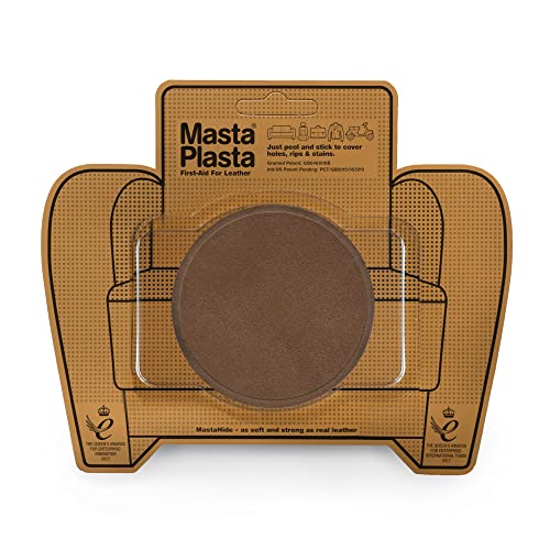 MastaPlasta Selbstklebende Premium-Reparaturflicken aus Wildleder, für Sofas, Autositze, Taschen und mehr, zum Aufkleben, Kreis 8cm x 8cm von MastaPlasta