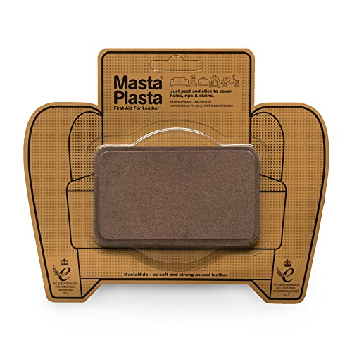 MastaPlasta Wildleder-Reparaturflicken selbstklebend, Premium - Braun Wildleder - 10cm x 6cm. Erste Hilfe für Sofas, Autositze, Handtaschen, Jacken usw von MastaPlasta