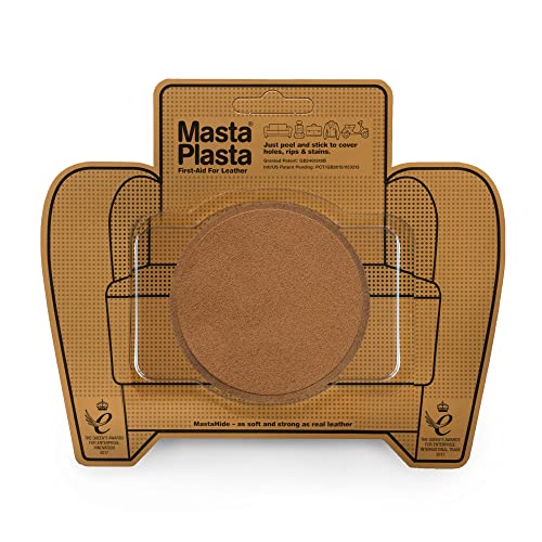 MastaPlasta Selbstklebende Premium-Reparaturflicken aus Wildleder, für Sofas, Autositze, Taschen und mehr, zum Aufkleben, Kreis 8cm x 8cm von MastaPlasta